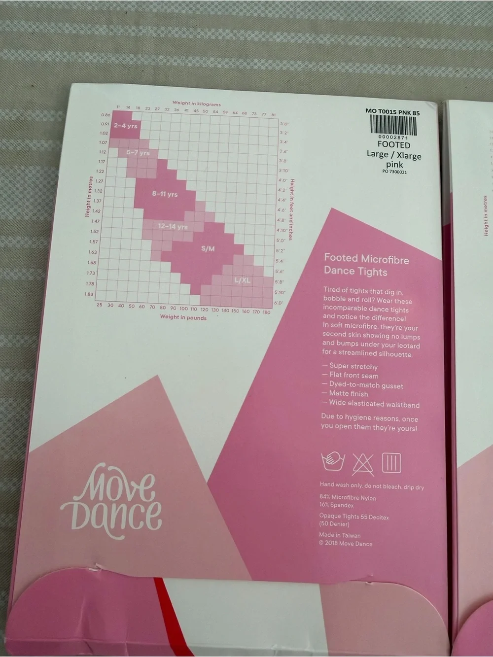 Move Dance Dance Tights Bundle 4pk L/XL Black White Pink Tan NWT
